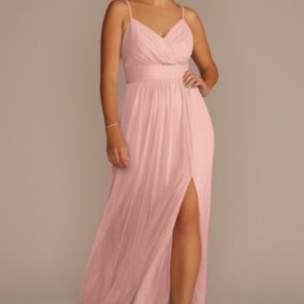 Long Mesh Bridesmaids dress from Davids Bridal in Ballet